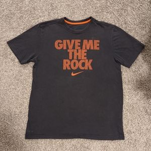 Give Me The Rock Grey Nike Mens Dri-Fit Sports Short Sleeve T-Shirt